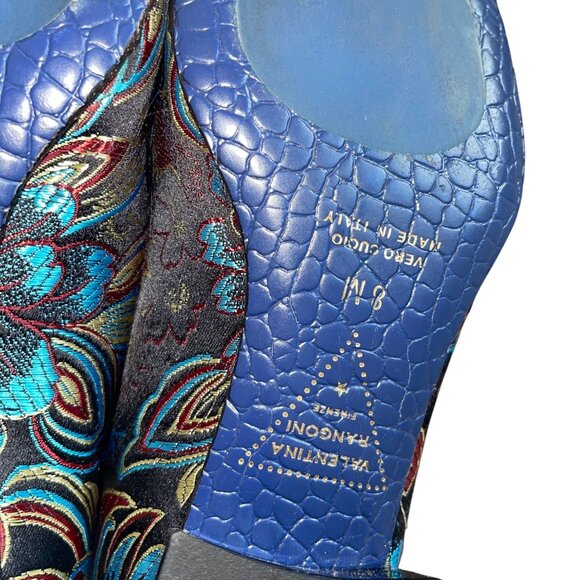 Valentina Ragoni Womens Loafer Size 8 Jacquard Floral Pattern Slip On Casual - Picture 8 of 16